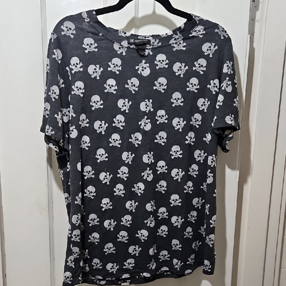 INC Skull T-Shirt 2x Charcoal Gray